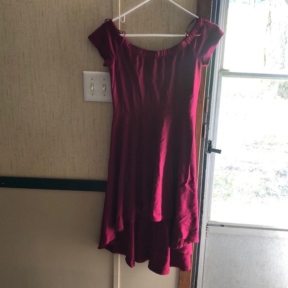 High low off the shoulder dress